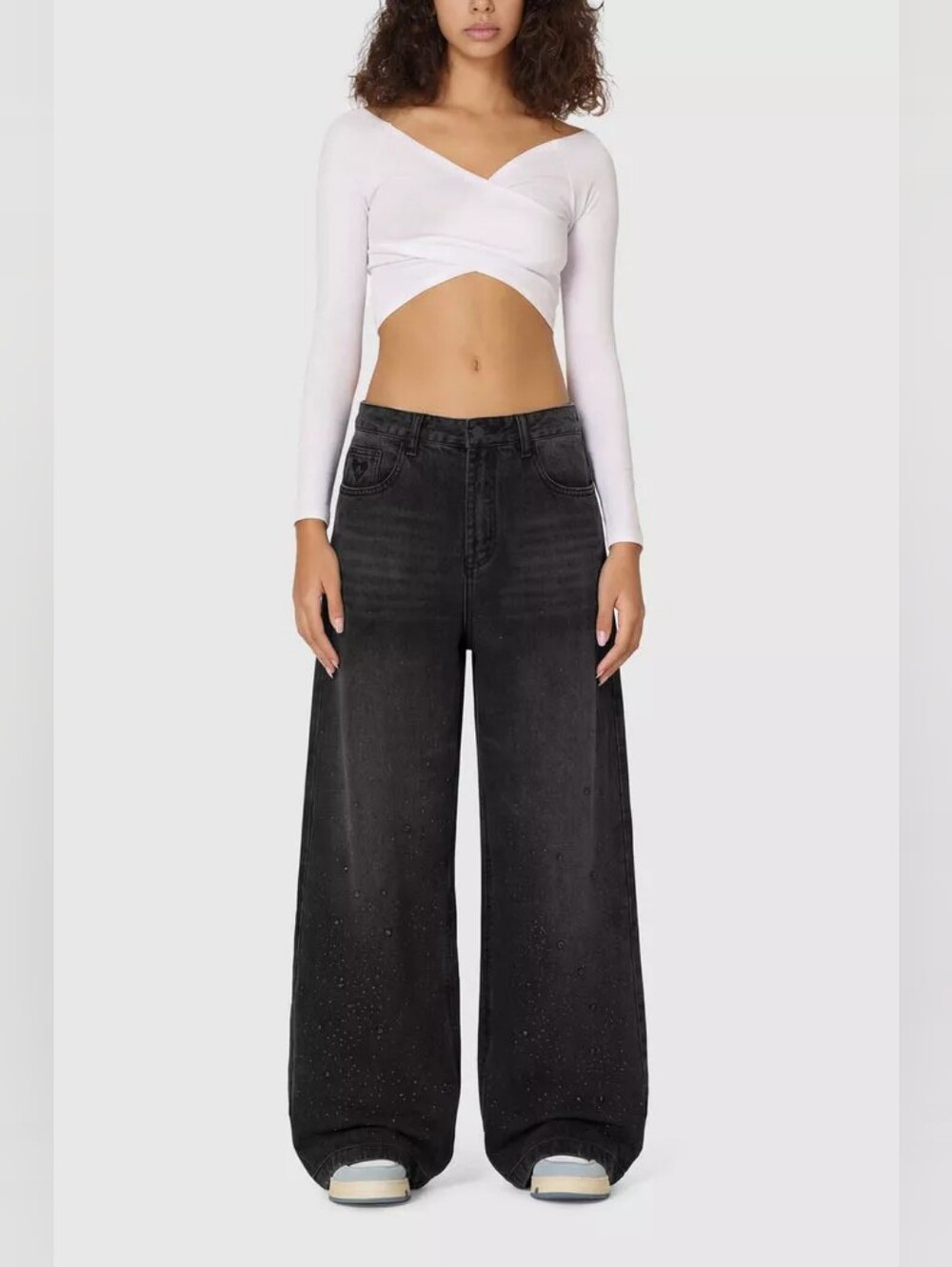 Aelfric Eden Black Wide-Leg High-Rise Jeans